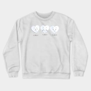 White Cheerful Valentines Day Hearts Crewneck Sweatshirt